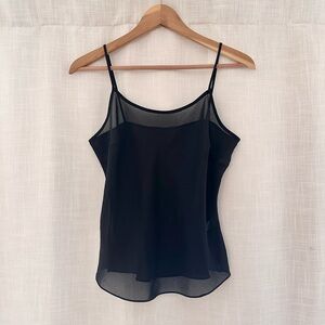 Sheer Black Tank Top Petite 90s 00s Minimalism Women’s Size 8